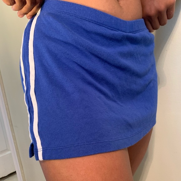 (S)Blue white striped Mini skirt - Picture 1 of 3